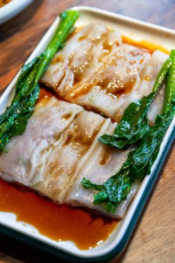 Lezzetli bir Çin usulü sabah çayı Dim Sum, sığır pirinçli börek