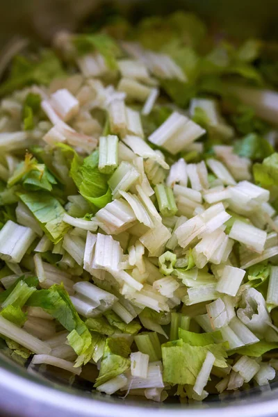 Bunch Chopped Raw Celery — Stockfoto