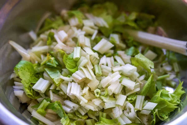 Bunch Chopped Raw Celery — Stockfoto