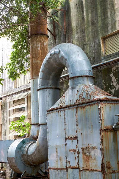 Close Outdoor Incinerator Blower Old Dilapidated Factory — Stockfoto
