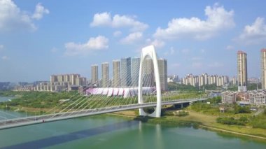Aerial photography of Qingshan Bridge in Nanning, Guangxi, China