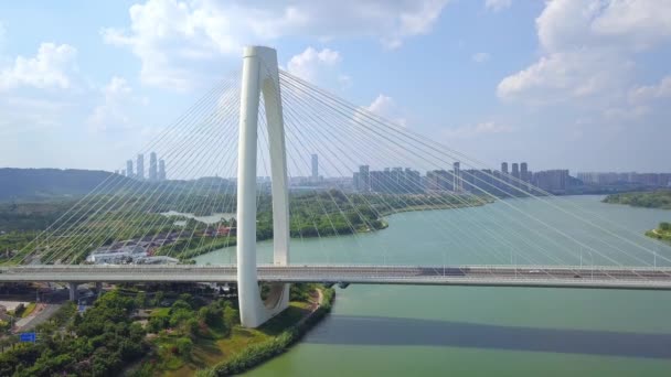 Aerial Photography Qingshan Bridge Nanning Guangxi China — Stok video
