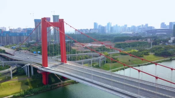 Liangqing Bridge Yong River Nanning Guangxi China — Stock videók