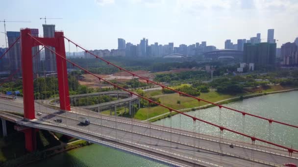 Liangqing Bridge Yong River Nanning Guangxi China — Stock video