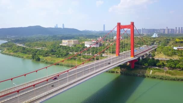 Liangqing Bridge Yong River Nanning Guangxi China — Vídeo de stock