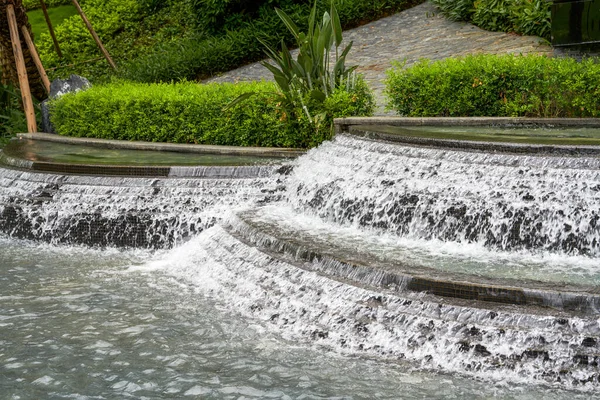 Landscape Man Made Flowing Water Fountain Park — Foto de Stock