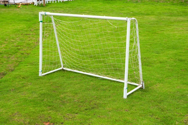 Close Small Goal Leisure Football Field - Stock-foto