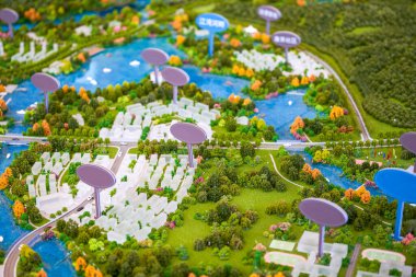 Architectural sand table model in real estate sales department