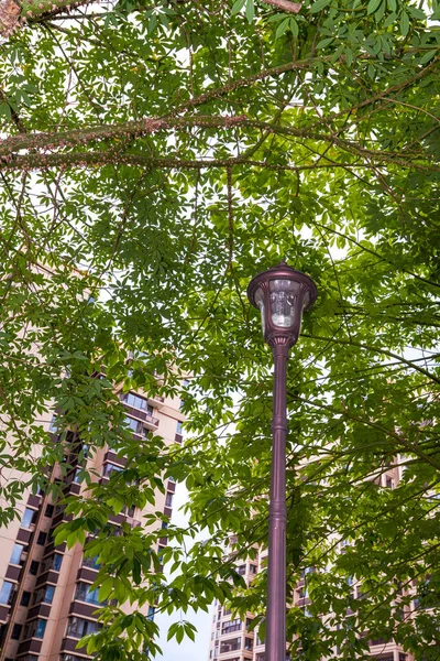 Close European Style Street Lamps Building Residential Area — Stock Fotó