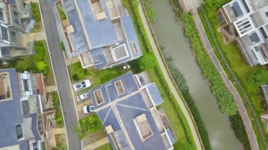 Vertical aerial video of a luxurious Chinese-style classical villa building