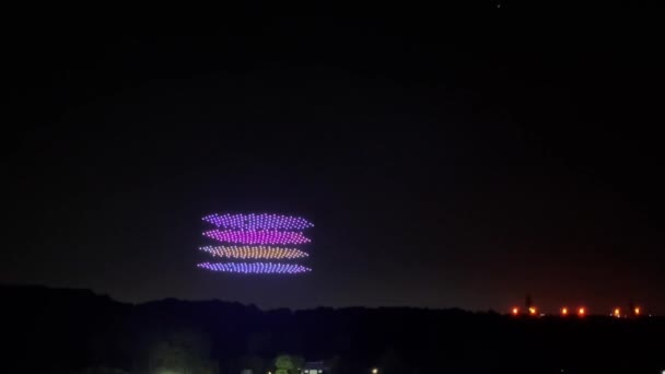 Thousands Drones Flying Show Night — Stok Video
