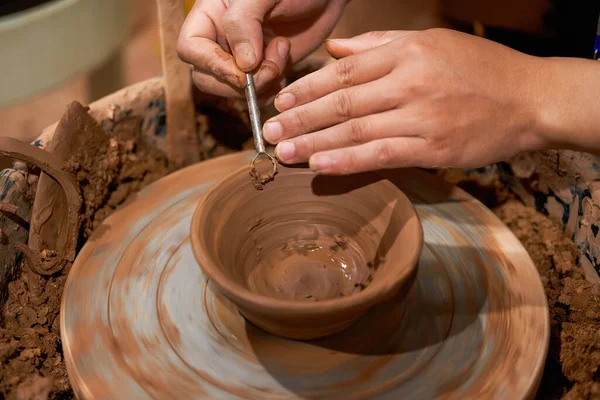 Craftsmen Pottery Shop Making Clay Pottery — Fotografia de Stock