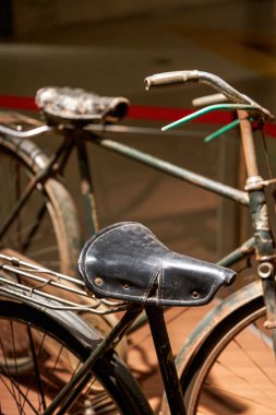 Close-up of an old retro bicycle