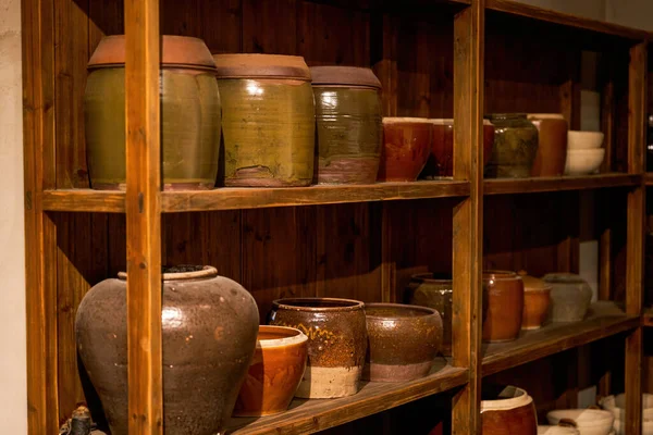 Traditional Clay Wine Jar Used Selling Wine — Fotografia de Stock