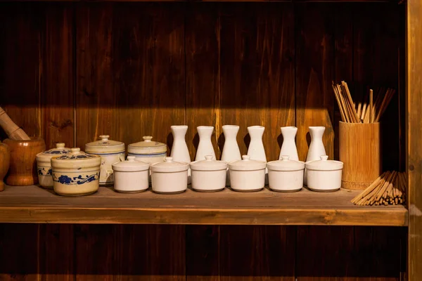 Sideboard Utensils Traditional Chinese Restaurant — ストック写真
