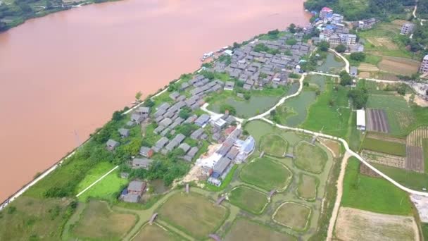 China Guangxi Nanning Song Village Ancient Buildings Residential Houses — стоковое видео