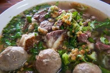 Bir kase Guangdong Chaoshan Biftek Lezzetli ve mis kokulu et