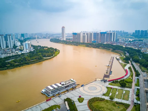 Prosperous High Rise Buildings Yong River Nanning Guangxi China — Stock Photo, Image