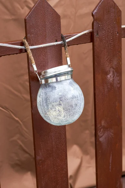 Broken glass round hanging lamp for decoration in the garden