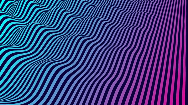 Fondo Vectorial Abstracto Vibrante Con Líneas Paralelas Ondeantes Azules Violetas — Vector de stock