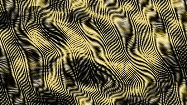 Fond Vectoriel Abstrait Onde Dorée Fait Dans Style Gravure Golden — Image vectorielle