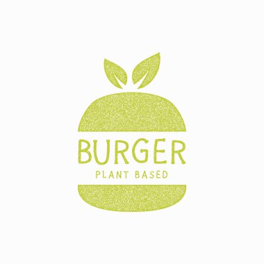 Bitki bazlı hamburger pulu logosu