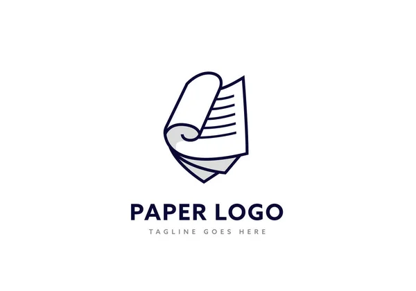 Scroll Office Paper Logo Icon — Stock Vector