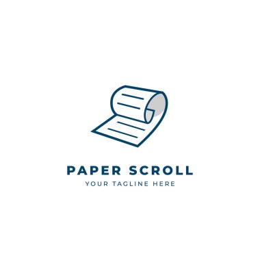 Simple office white paper scroll logo icon