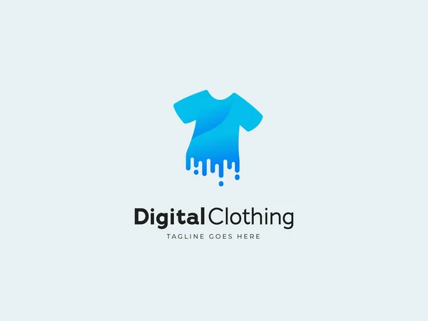 Digitaal Shirt Tee Kleding Logo Mode Merk Pictogram — Stockvector
