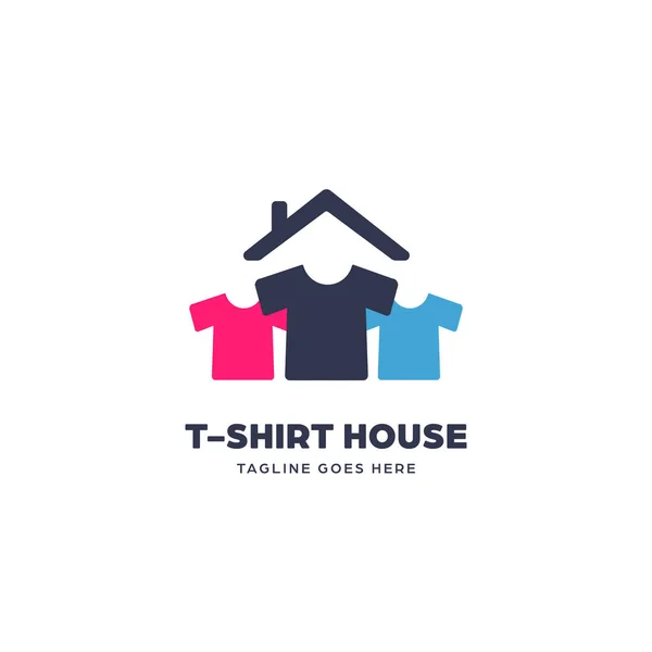 Shirt Tee Huis Maker Industrie Logo Symbool Template — Stockvector
