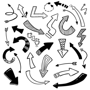 el çizimi ok karalama vektör kümesi koleksiyonu