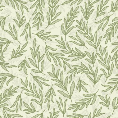 aesthetic rustic leaves with line texture seamless pattern