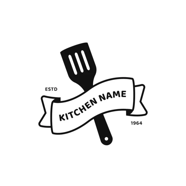 Fantôme Spatule Icône Logo Cuisine Pour Les Entreprises Restauration — Image vectorielle