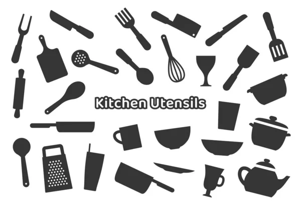 Küchenutensilien Ikone Kühne Sammlung — Stockvektor