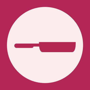 Sosyal medya vurgusu için yuvarlak arkaplan ile tava simgesi cesur kabartma