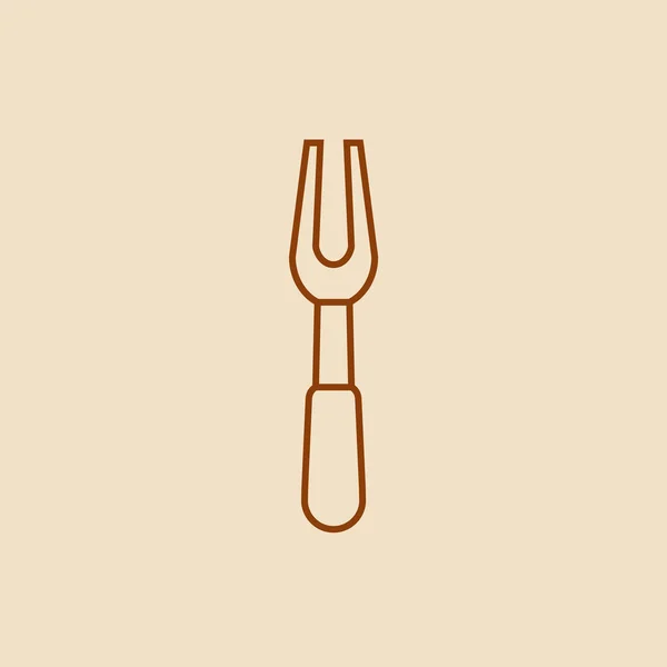 Barbeque Grill Fork Outline Icon — Stock Vector