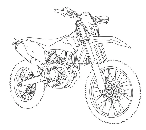 Dessin Contour Moto Dans Eps10 — Image vectorielle