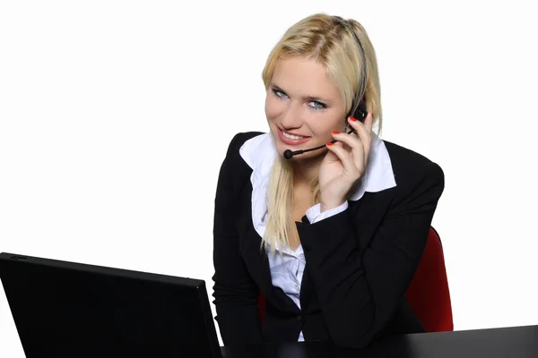 Happy young customer service operator — Stock Photo, Image