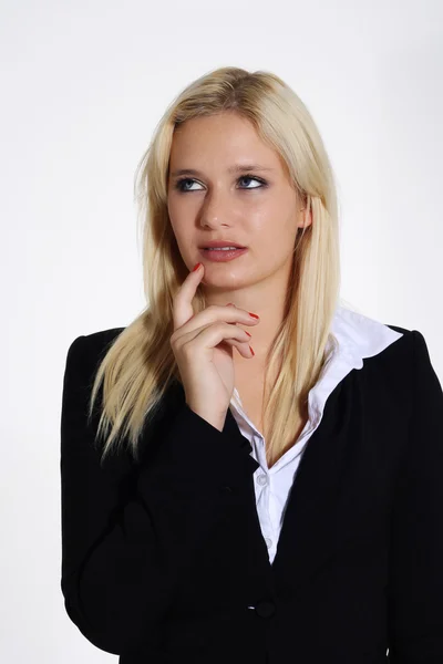 Pensive secretary woman — Stock Photo, Image