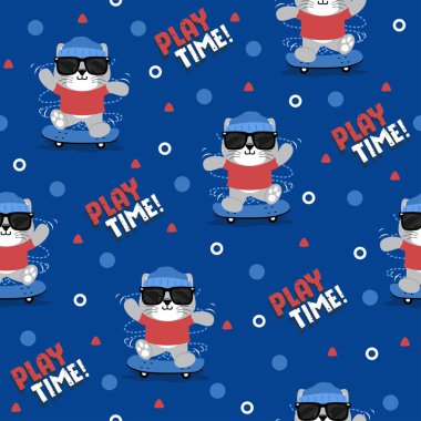 Kedi oyunu karikatür desenli tasarım kavramları