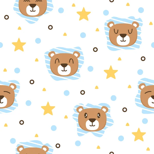 Little Bear Cartoon Pattern Design Concepts — стоковый вектор