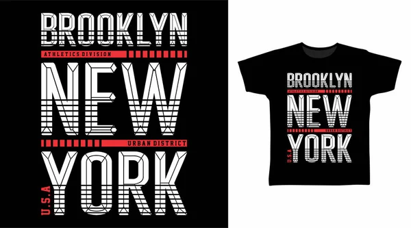 布鲁克林纽约排字 T恤衫和服装流行设计 — 图库矢量图片