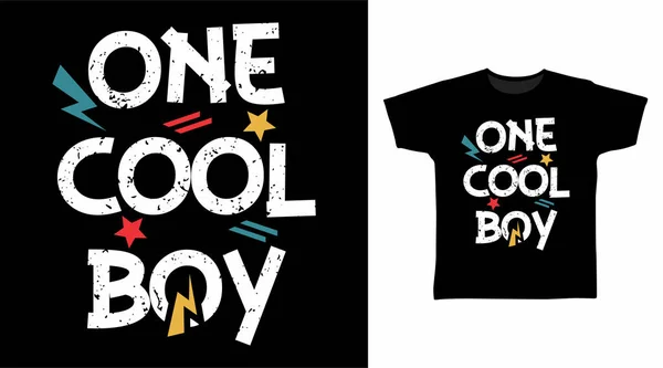 One Cool Boy Typography Shirt Apparel Trendy Design — Stock Vector