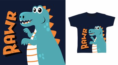 Dinozor rawr çizgi film konsepti tasarımı