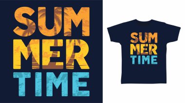 Yaz zamanı tipografi tee tasarımı kavramı