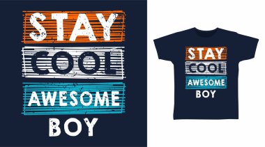 Sakin ol. Harika çocuk tipografi tasarım konsepti.