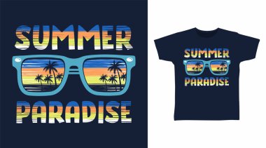 Yaz cenneti tipografi konsepti tasarımı