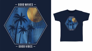 Plaj palmiyeleri çizgi film dizaynı.