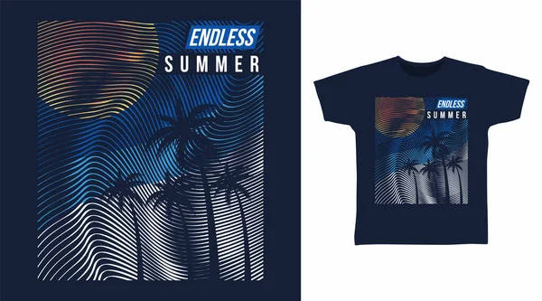 Bitmek bilmeyen yaz palmiyeleri çizgi film sanat tasarımı