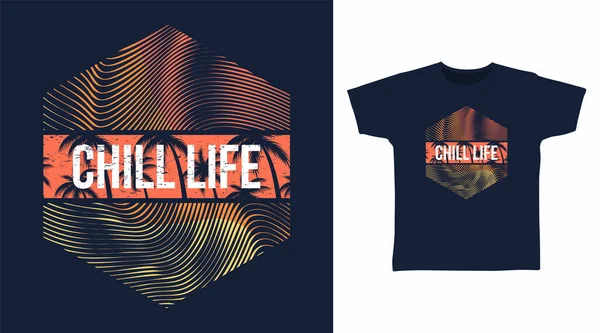 Sakin bir hayat, plaj palmiyeleri karikatür sanat tasarımı.